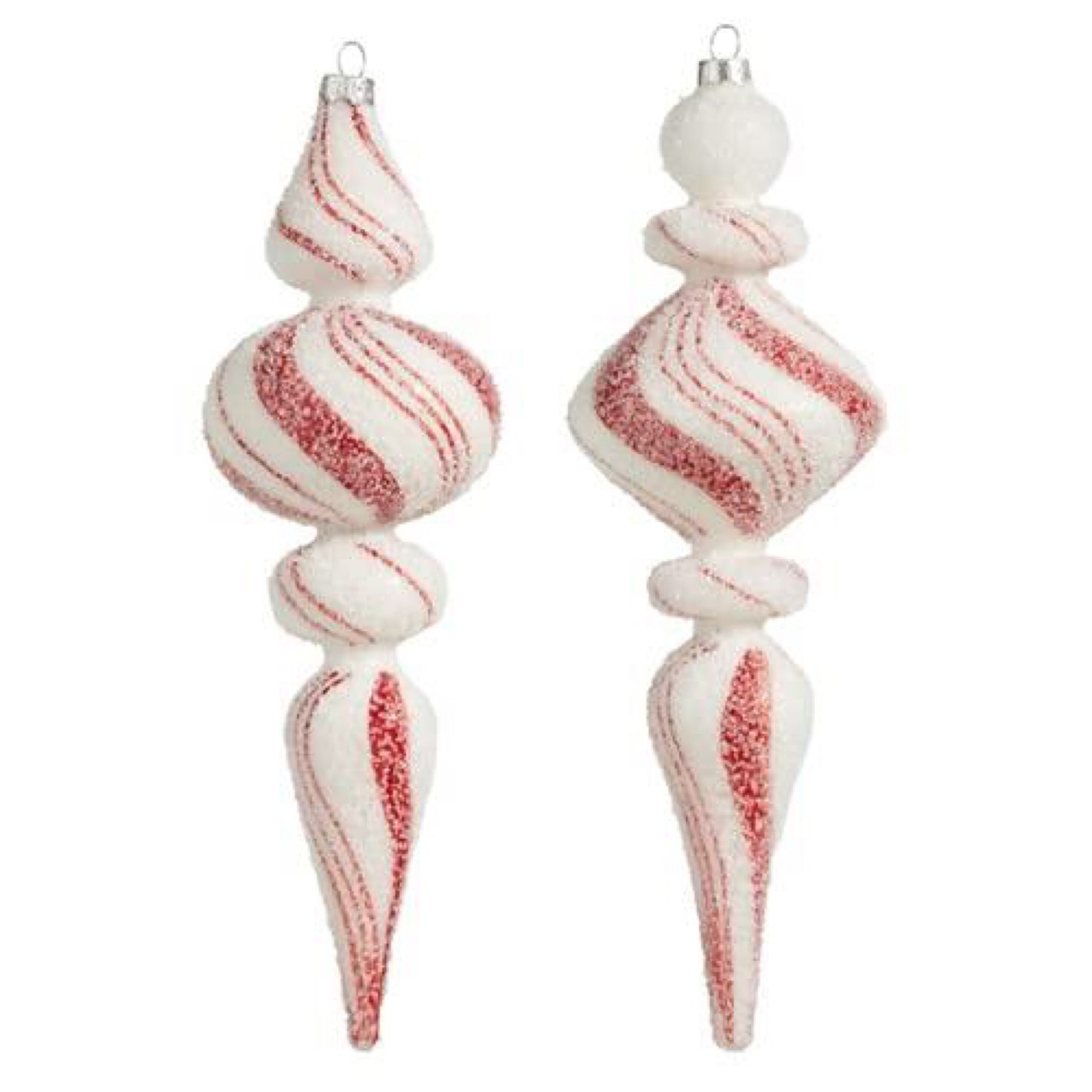 Peppermint Finial Ornament 9.5"