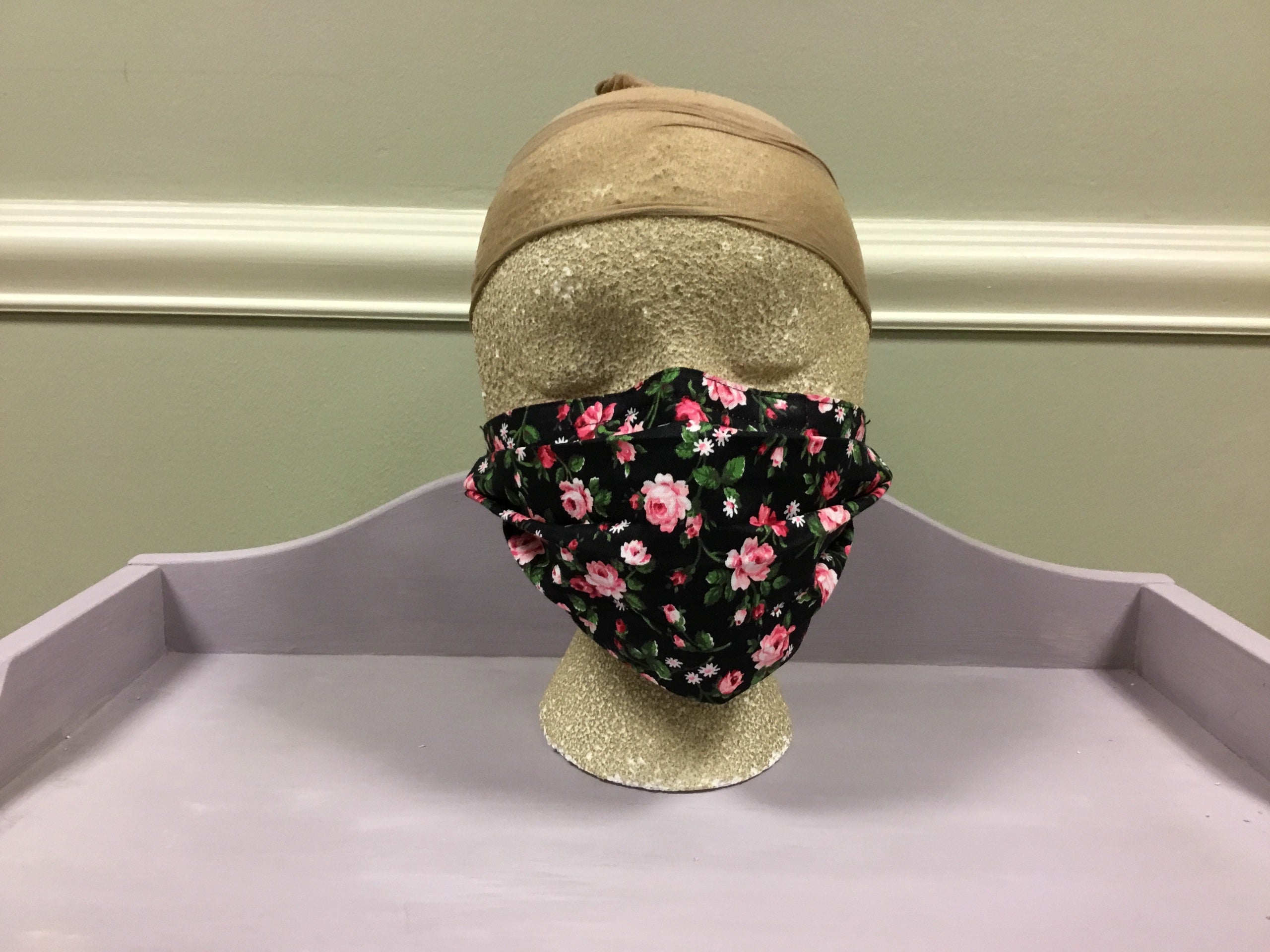 Little Roses on Black {Face Mask}