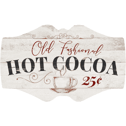 Old Fashion Hot Cocoa Wall Sign | 18 x 11"
