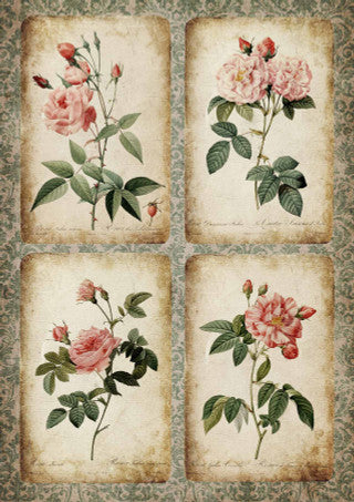 Rice Paper A3 Rose Cards