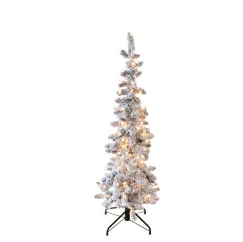 Pre-Lit Flocked Slim Tree | 4.5'