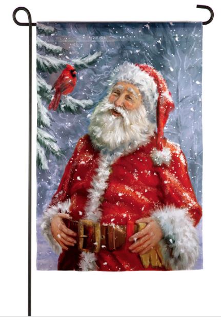 Santa's birds garden flag