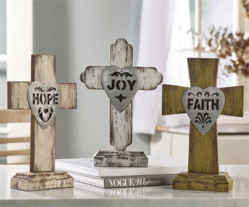 Wood Table Cross Asst