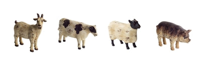 SHEEP/PIG/COW/GOAT (4 ASST) 7" X 4.5"H POLYSTONE
