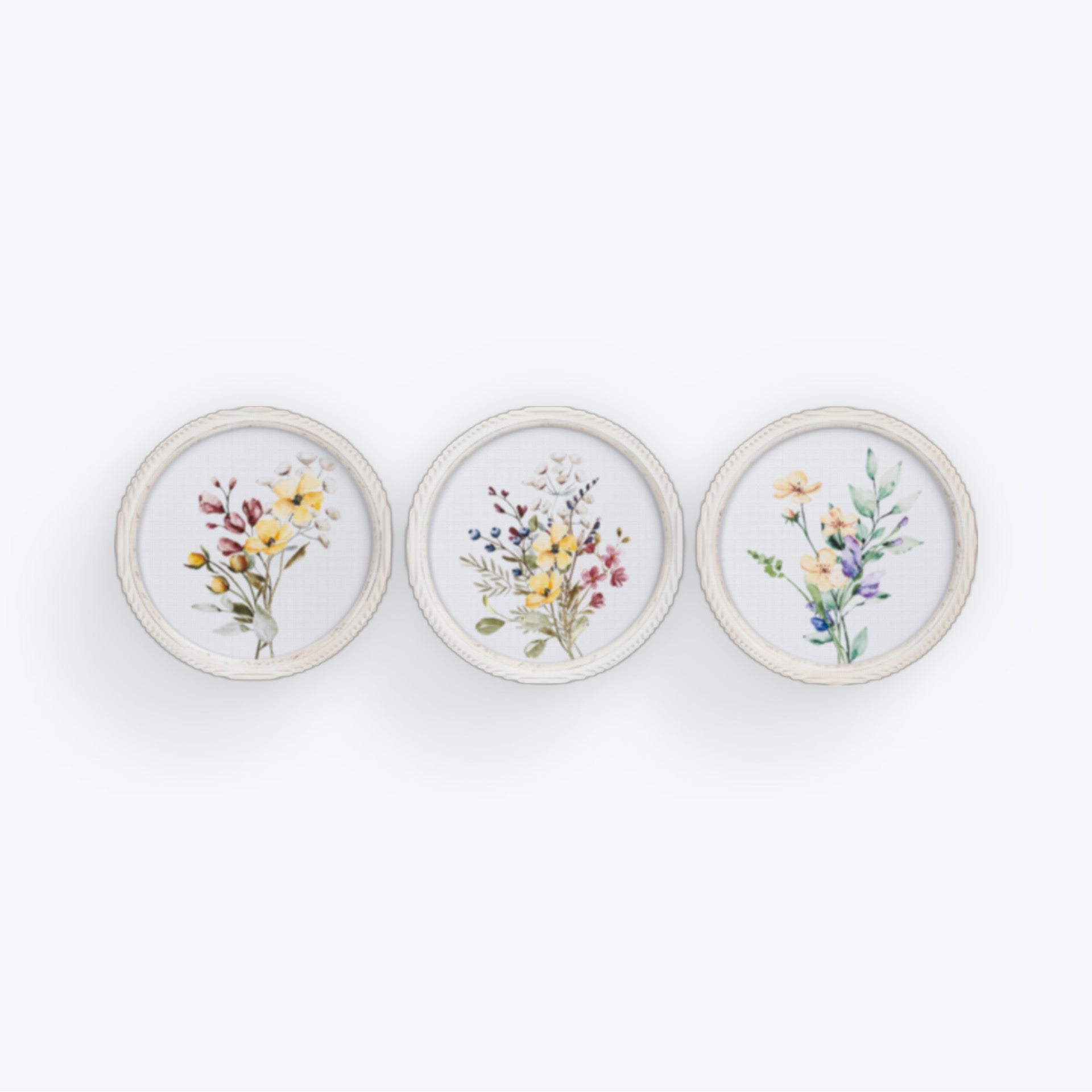 Round Framed Floral Wall Decor