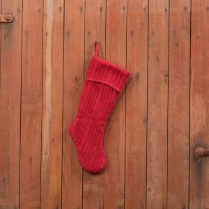 Cranberry Knit Stocking