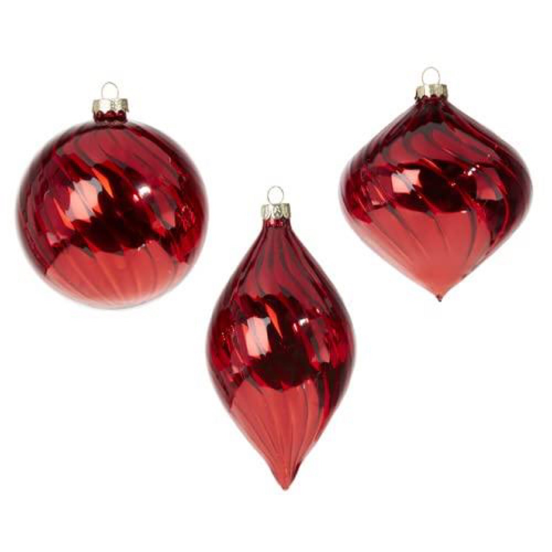 Red Blown Glass Ornament 4”