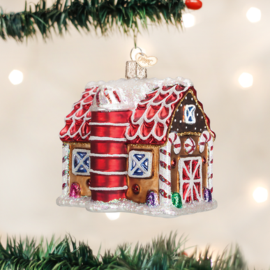 Gingerbread Barn Ornament | 3.25"
