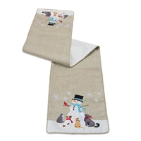 SNOWMAN W/CARDINAL RUNNER 70"L X 15"W POLYESTER