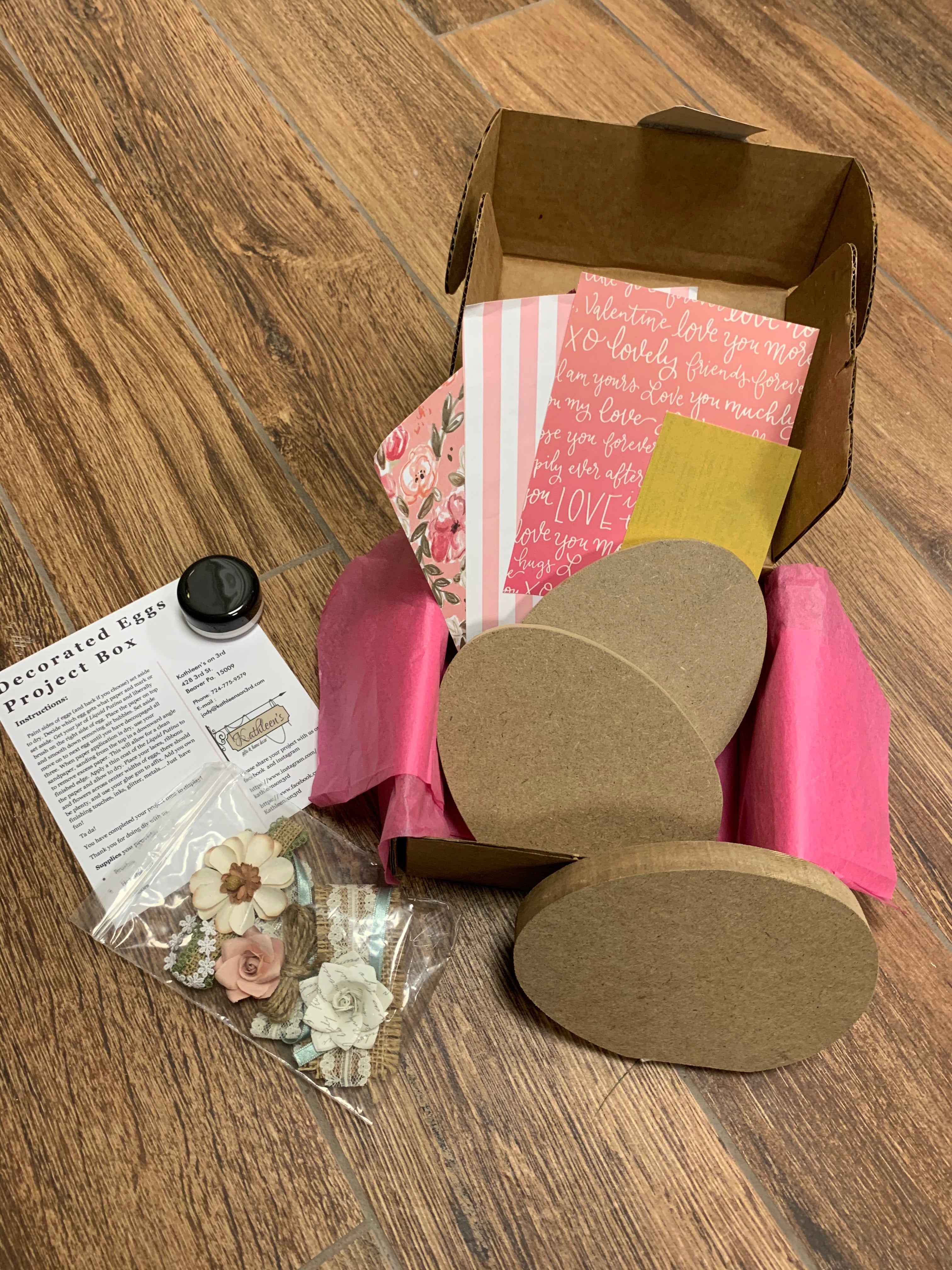 Decorated Eggs Project Box Kit, 3pc Set | 6"H