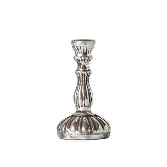Taper Mercury Glass Candle Holder | 3.75 Rnd x 6.75"H