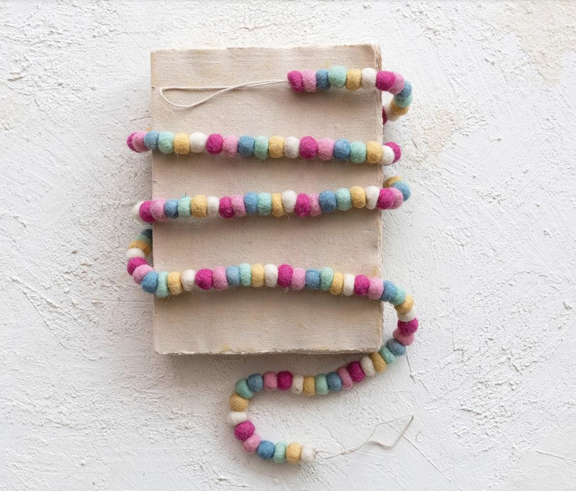 Handmade Wool Felt Ball Garland