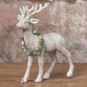 STANDING DEER WITH WREATH |  13"