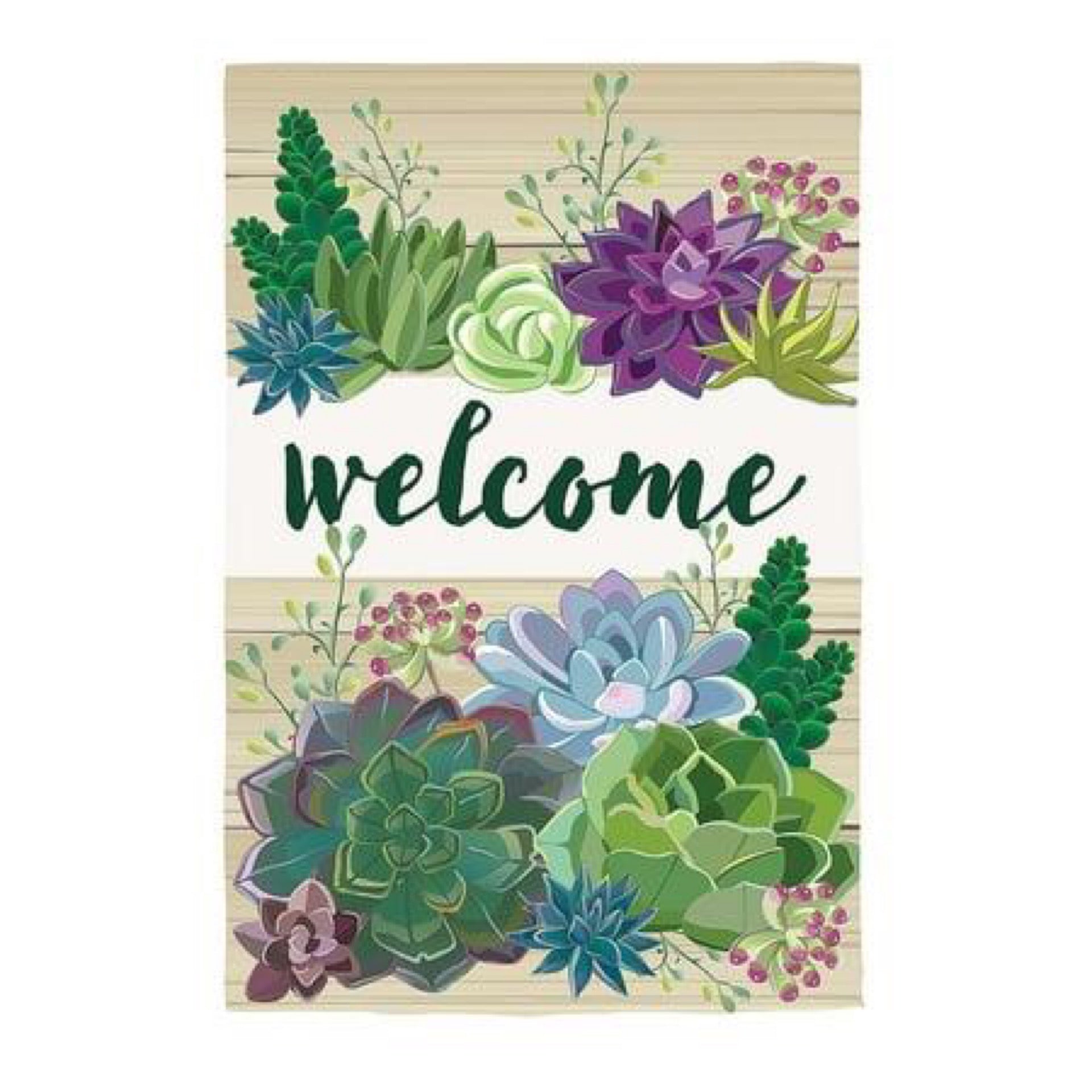 Succulent Burlap Spring Garden Flags nd Gardens