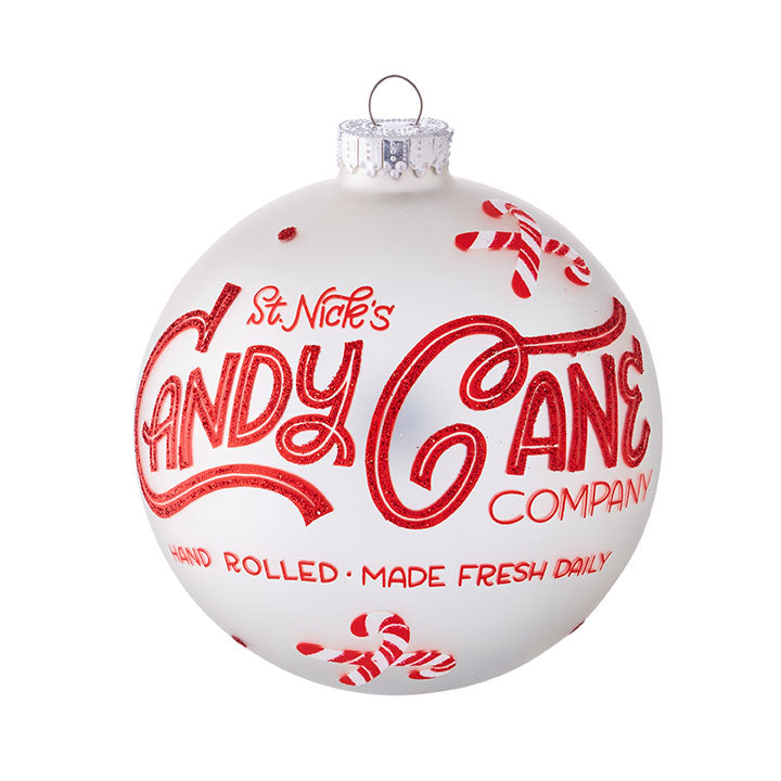 CANDY CANE CO BALL ORNAMENT | 5"