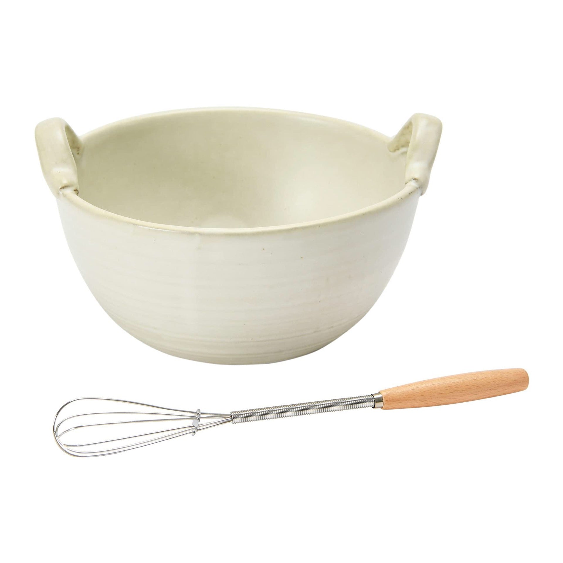 Stoneware Batter Bowl Whisk set