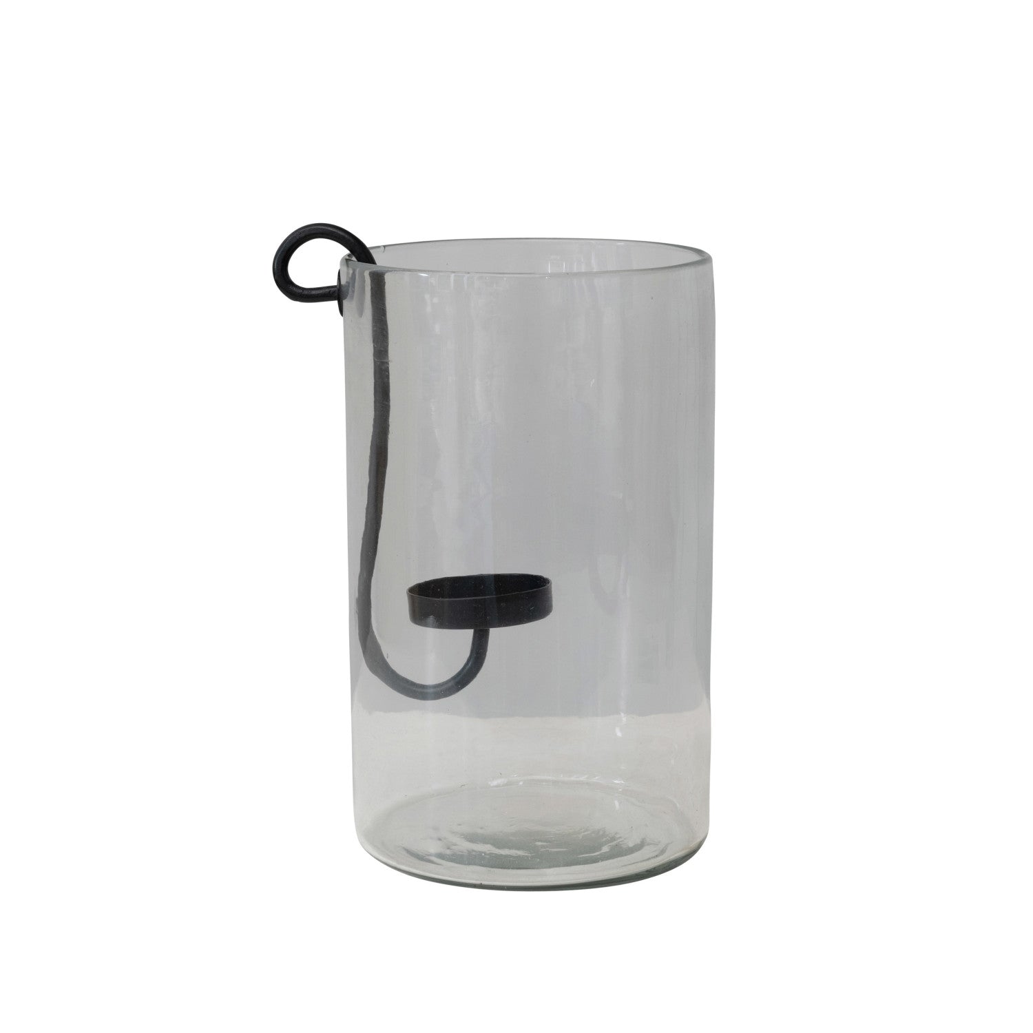 Glass Hurricane w/ Metal Candle Holder | 2 Sizes