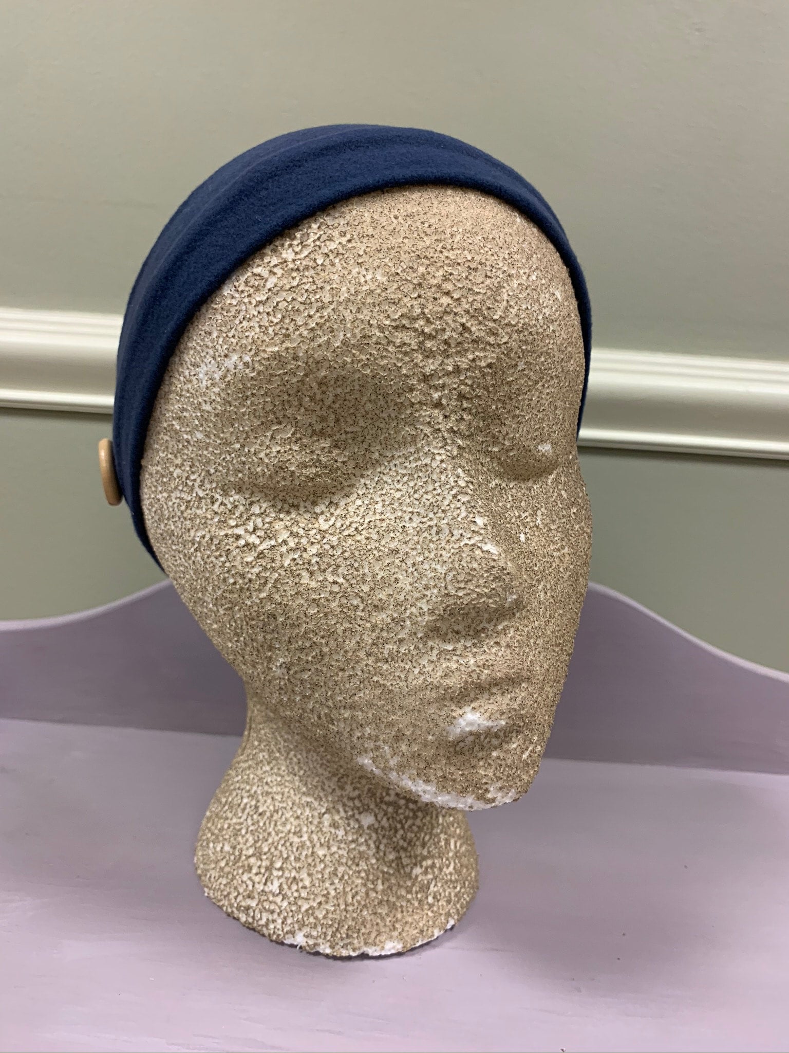 Navy {Button Headband}