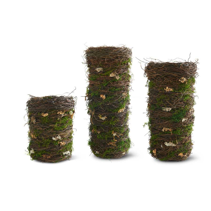 Mossy Twig Tall Cylinder | 3pc. set