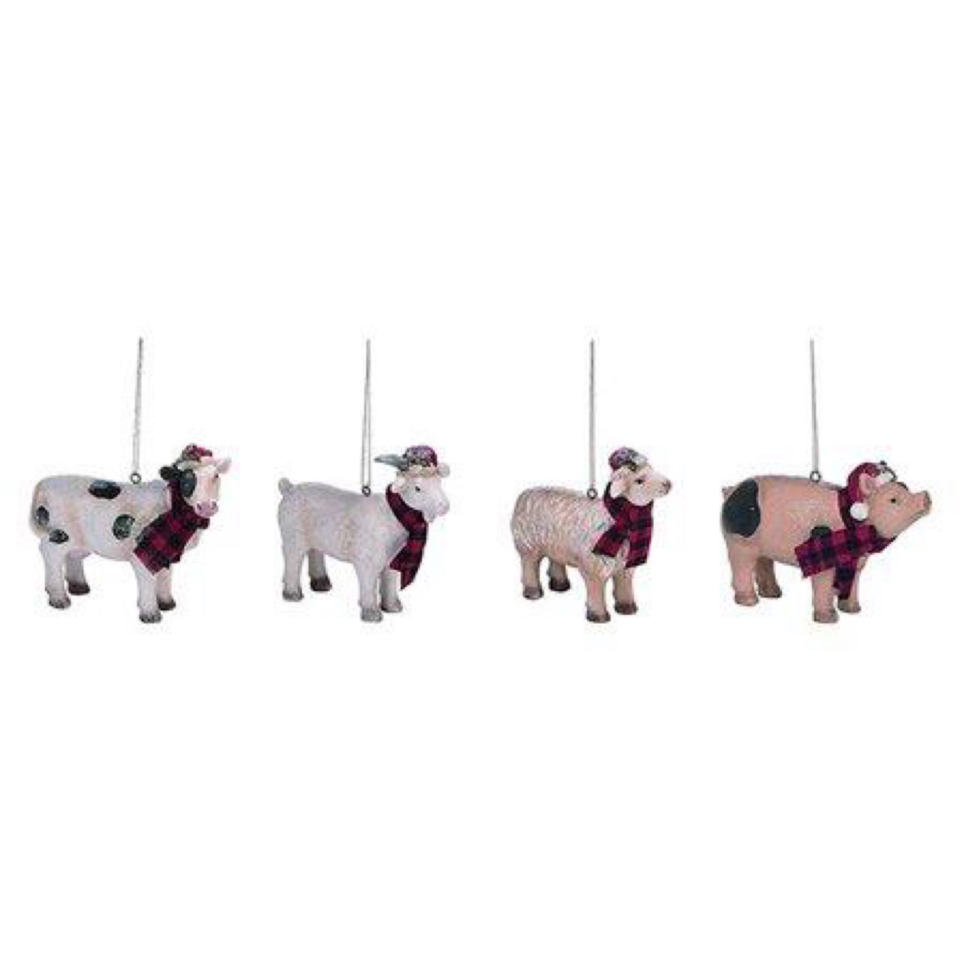 Farm Animal Winter Ornaments
