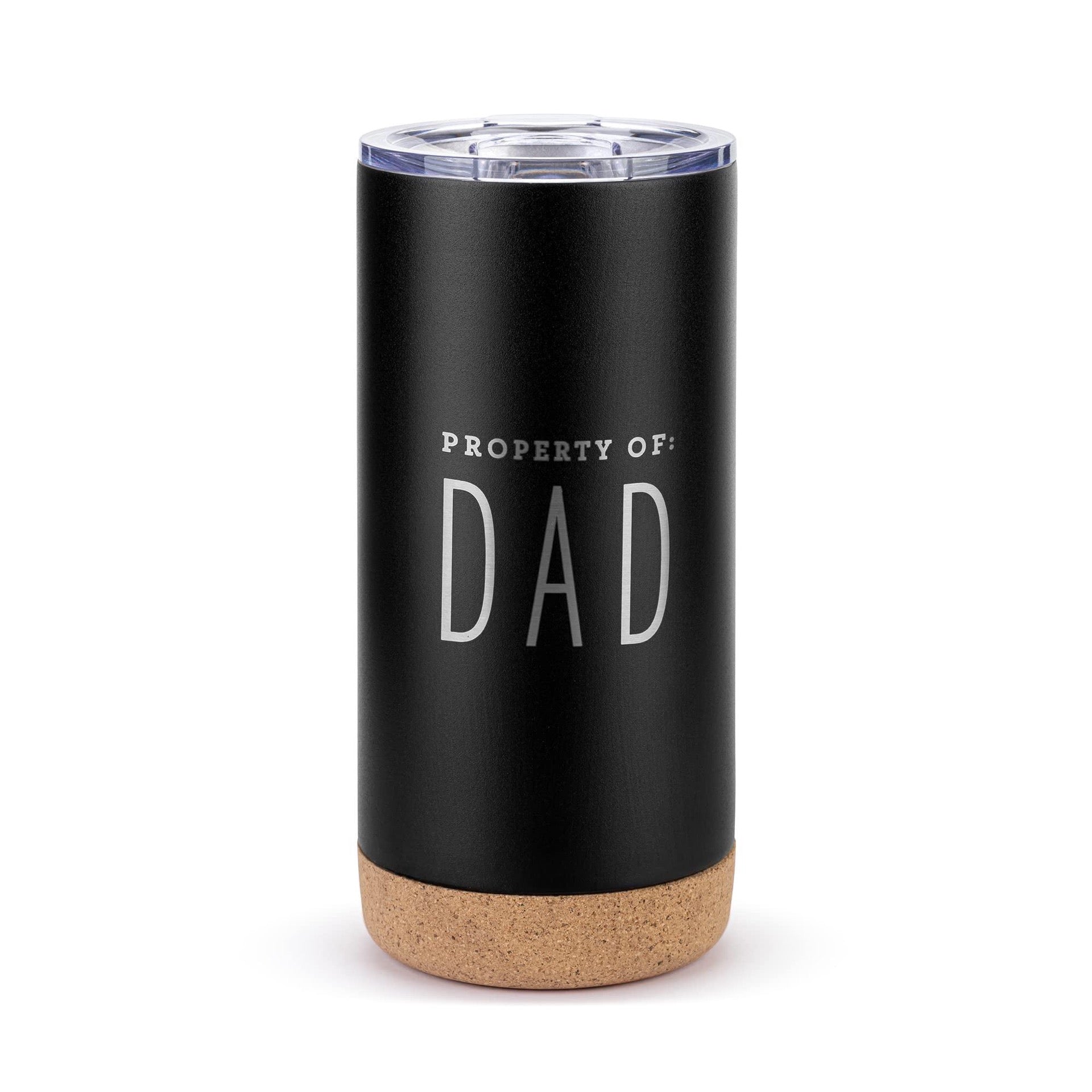Property of Dad Matte Black Travel Tumbler