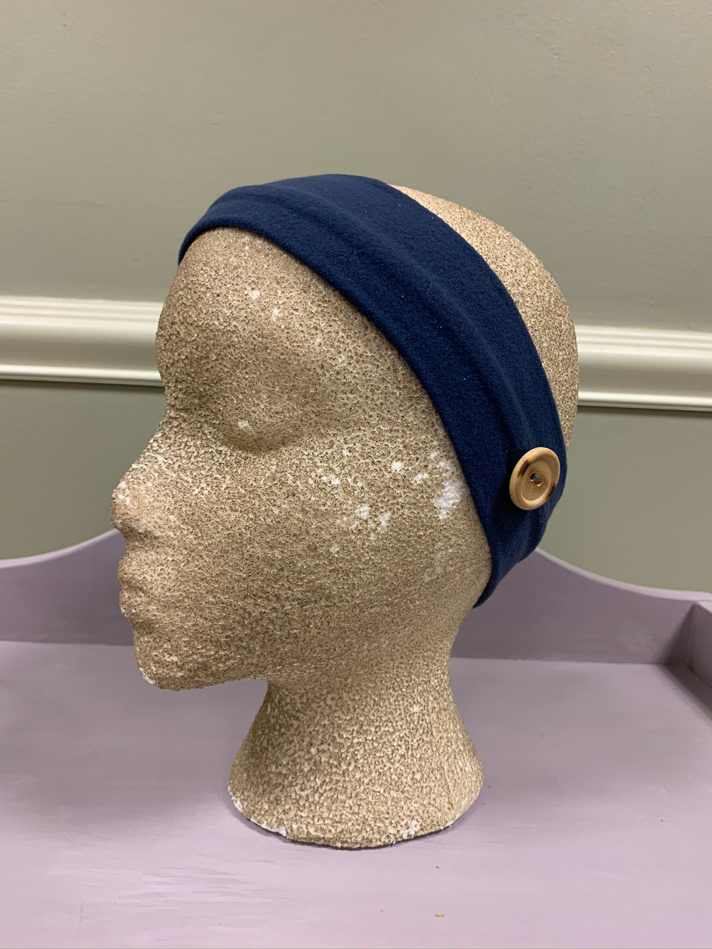 Navy {Button Headband}