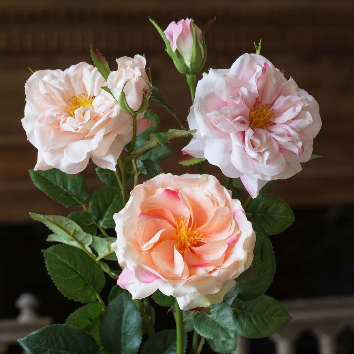 Gathered Garden Pink Roses (3pc. bunch)