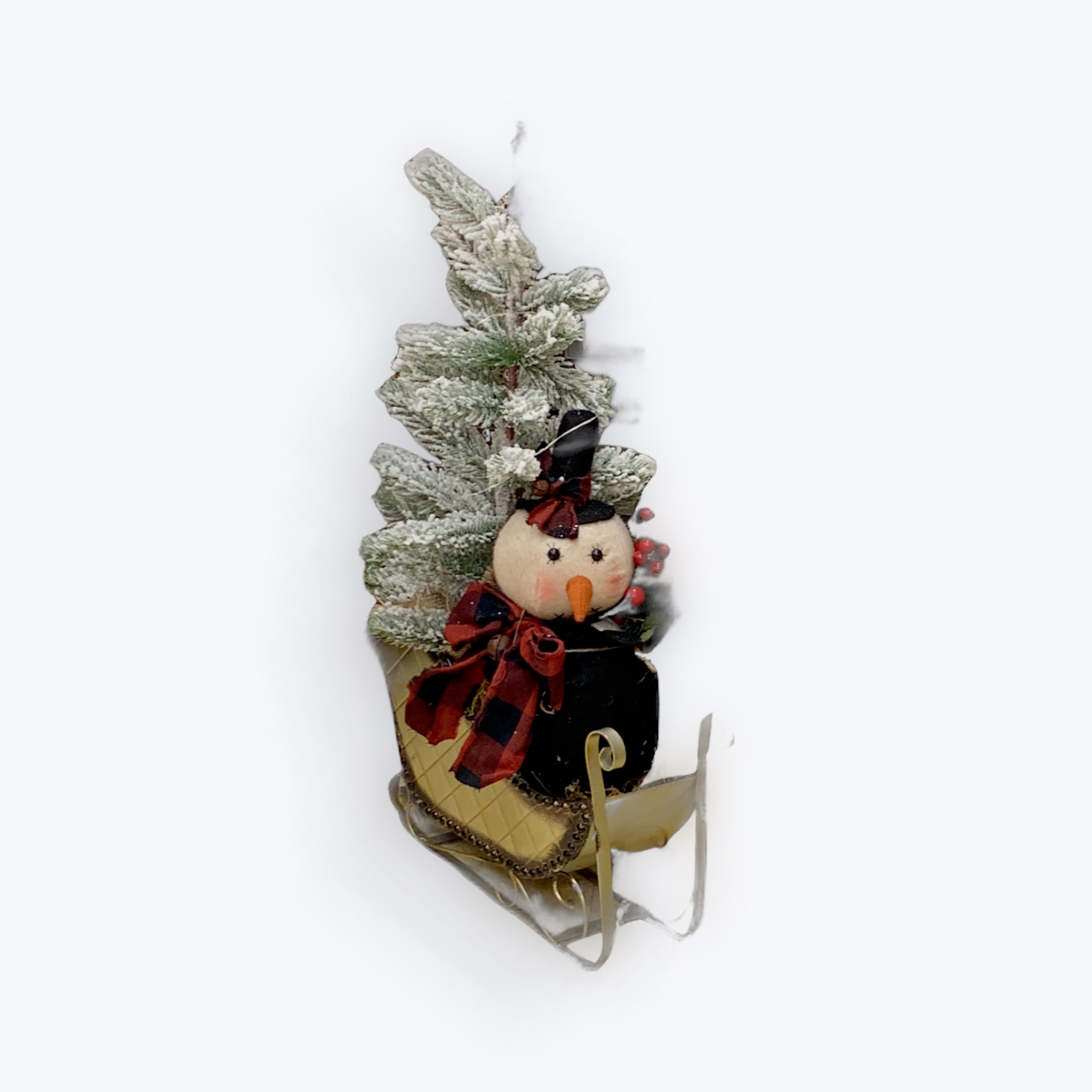 Sleigh w/Lited Tree & Snowman