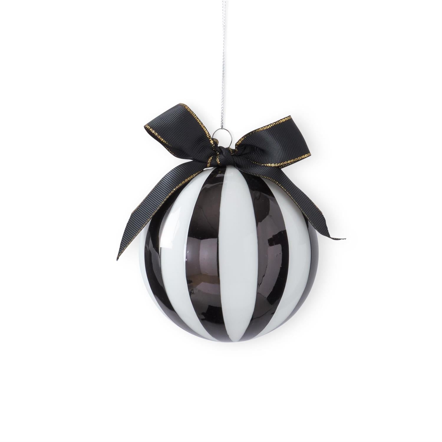 Black & White Glass Round Ornament