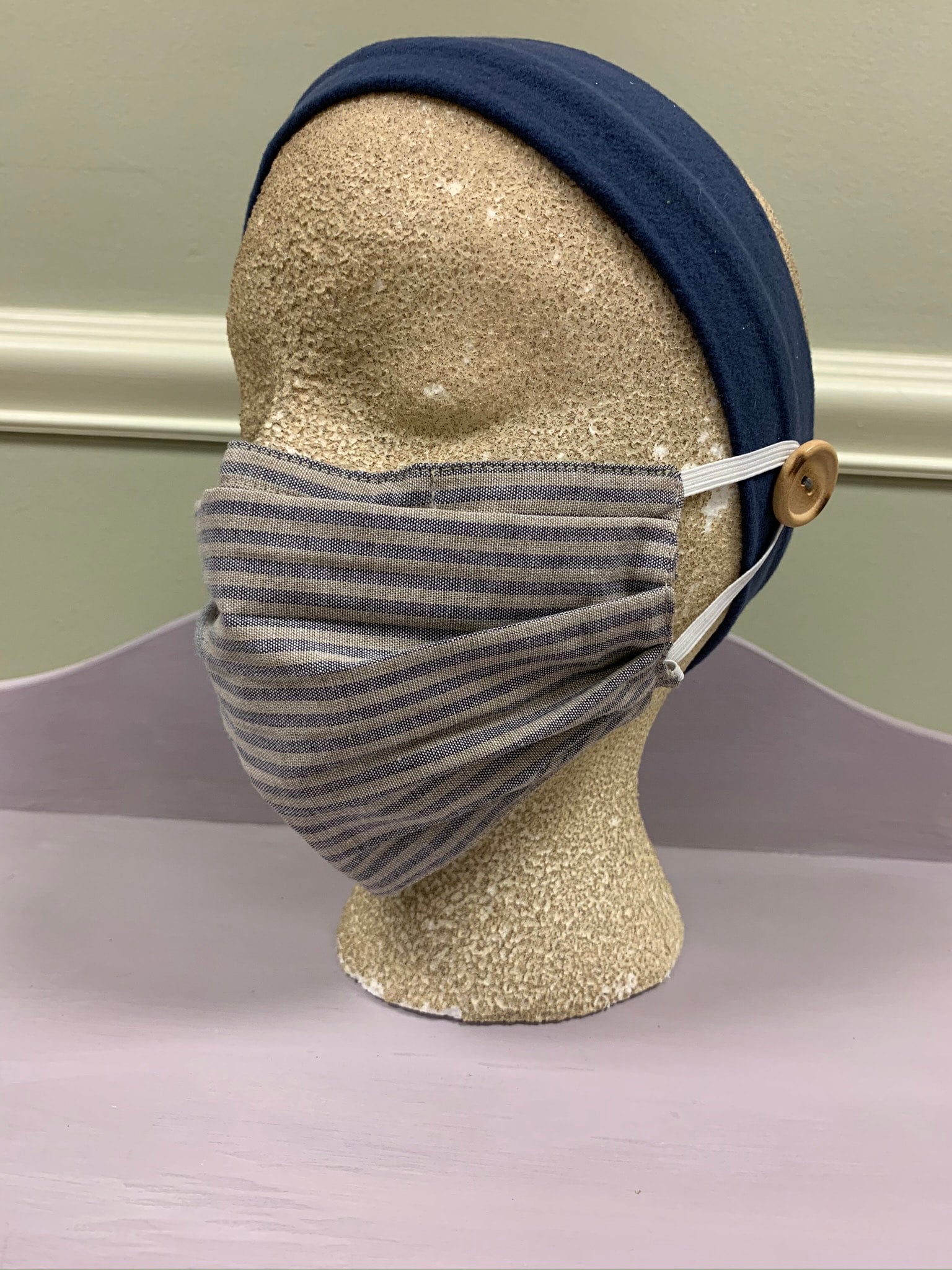 Navy {Button Headband}