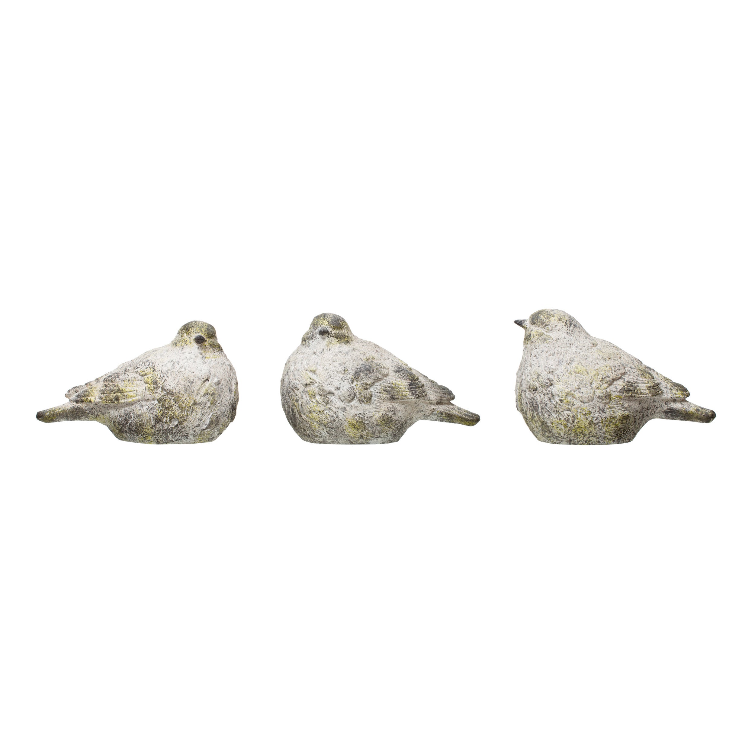 Resin Bird with Cement Moss Finish, 3 Styles
