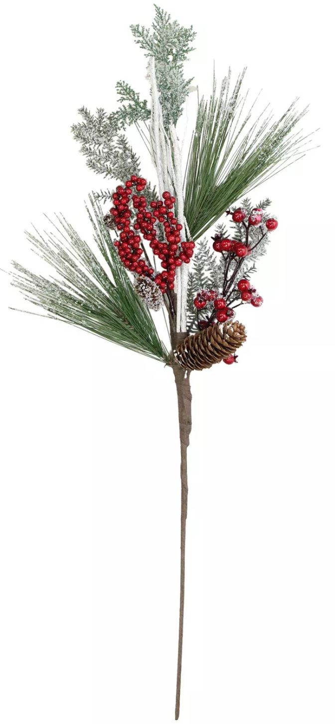 Spray Pine Berries Frost | 28"