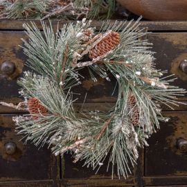 Pine Candle Rings W/Pinecones
