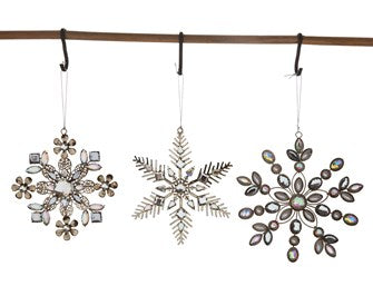Jeweled Snowflake Ornament, 3 styles | 5.5” (sold separately)
