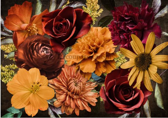 Rice Paper Decoupage Queen Pumpkin Spice Florals
