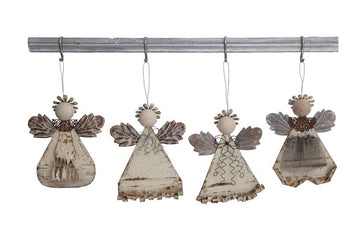 Metal Angel Ornament, 4 Styles | 7”
