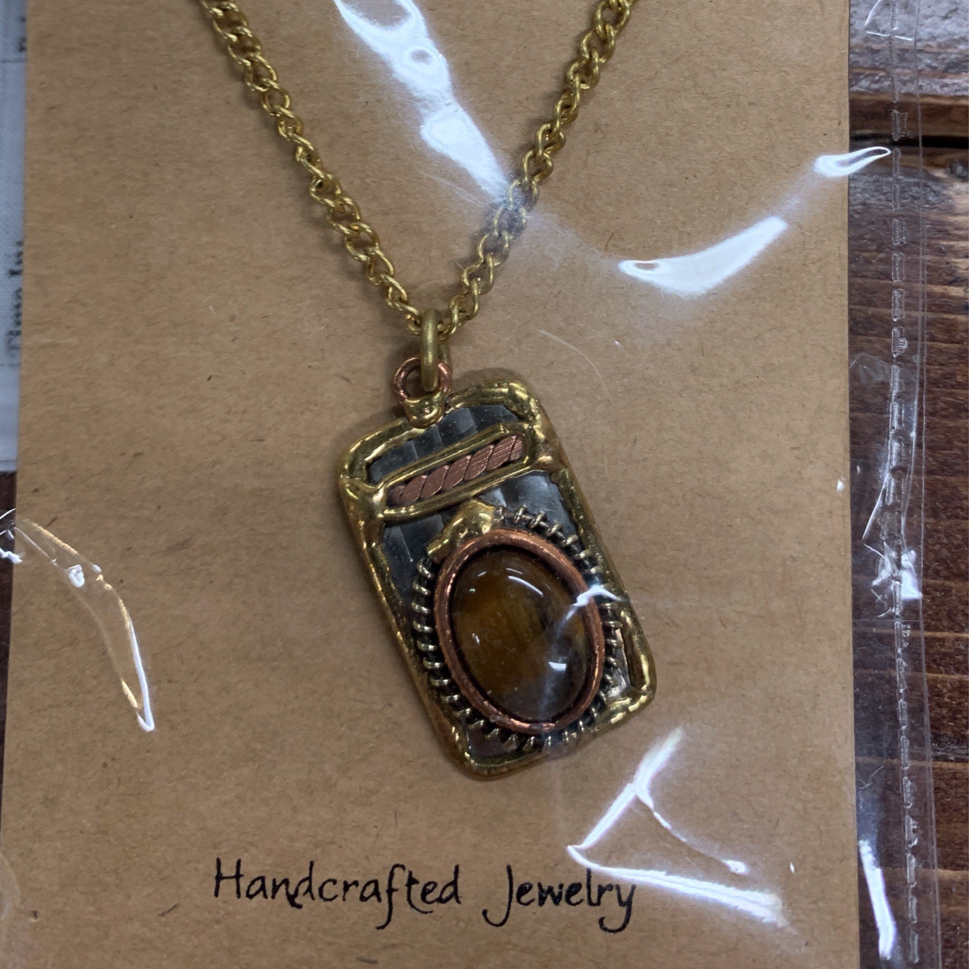 Mixed Metal Pendant - Small On 16" Chain