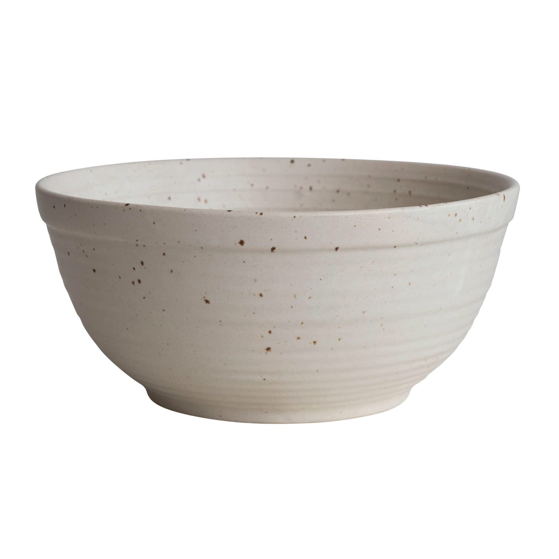 Farmhouse Stoneware, White Speckled Glaze Bowl