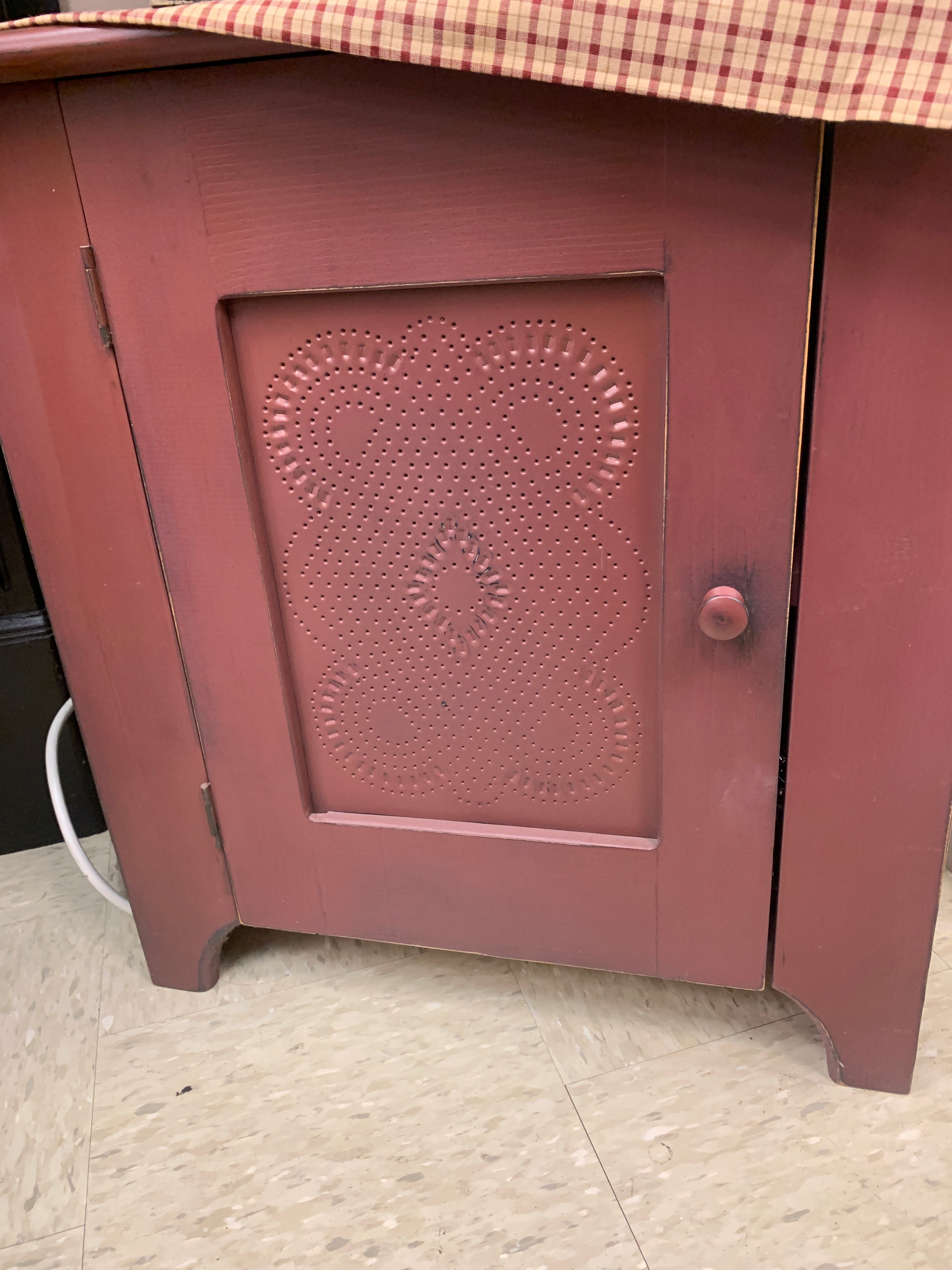 Red "Tin Punched" Cupboard