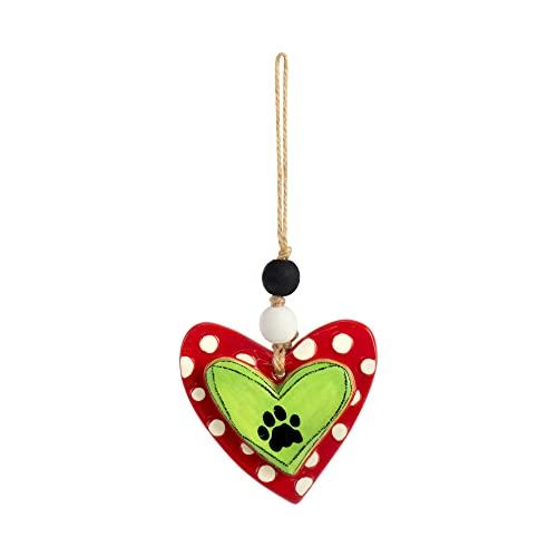 Paw Print Heart Ornament