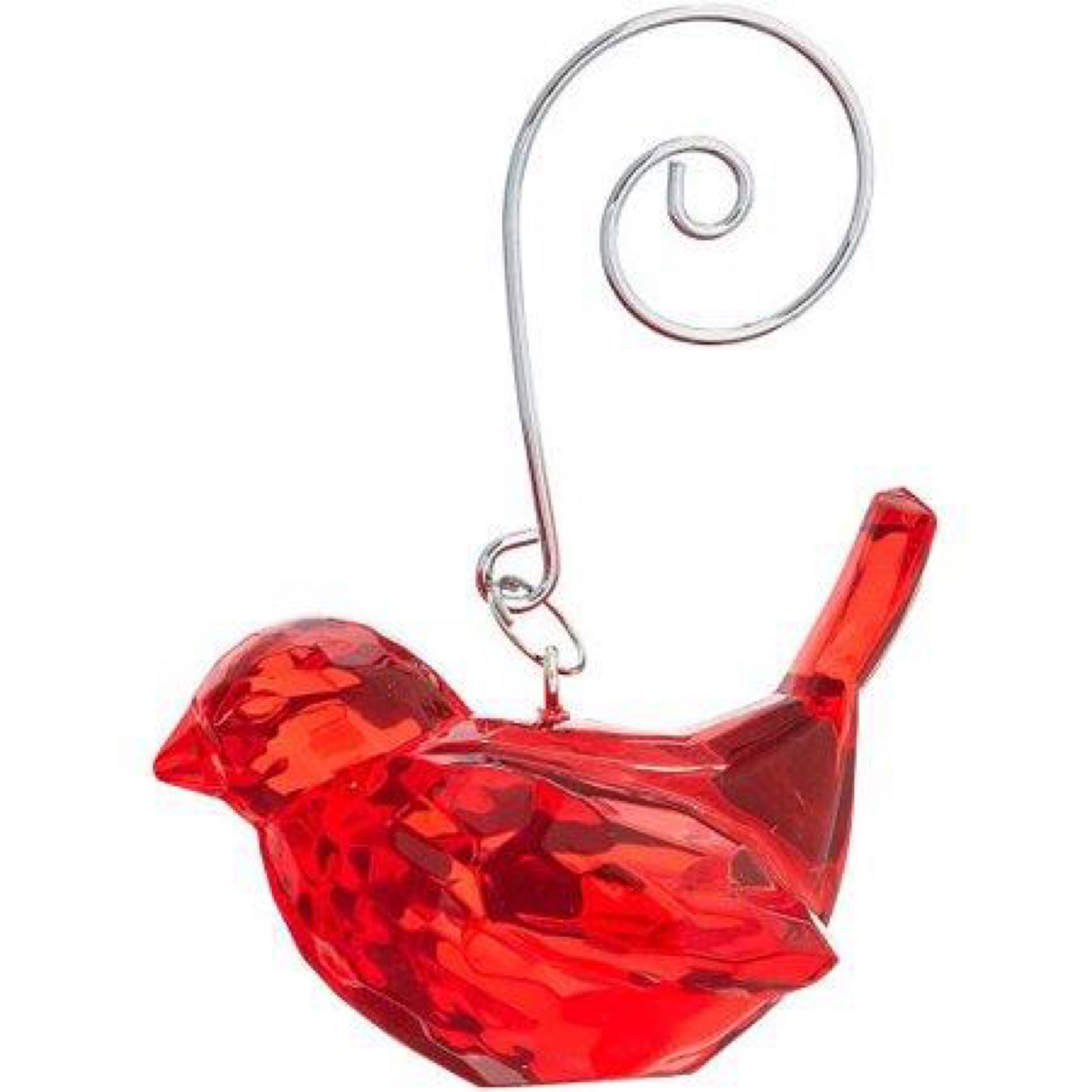 Red Faux Crystal Bird Ornament