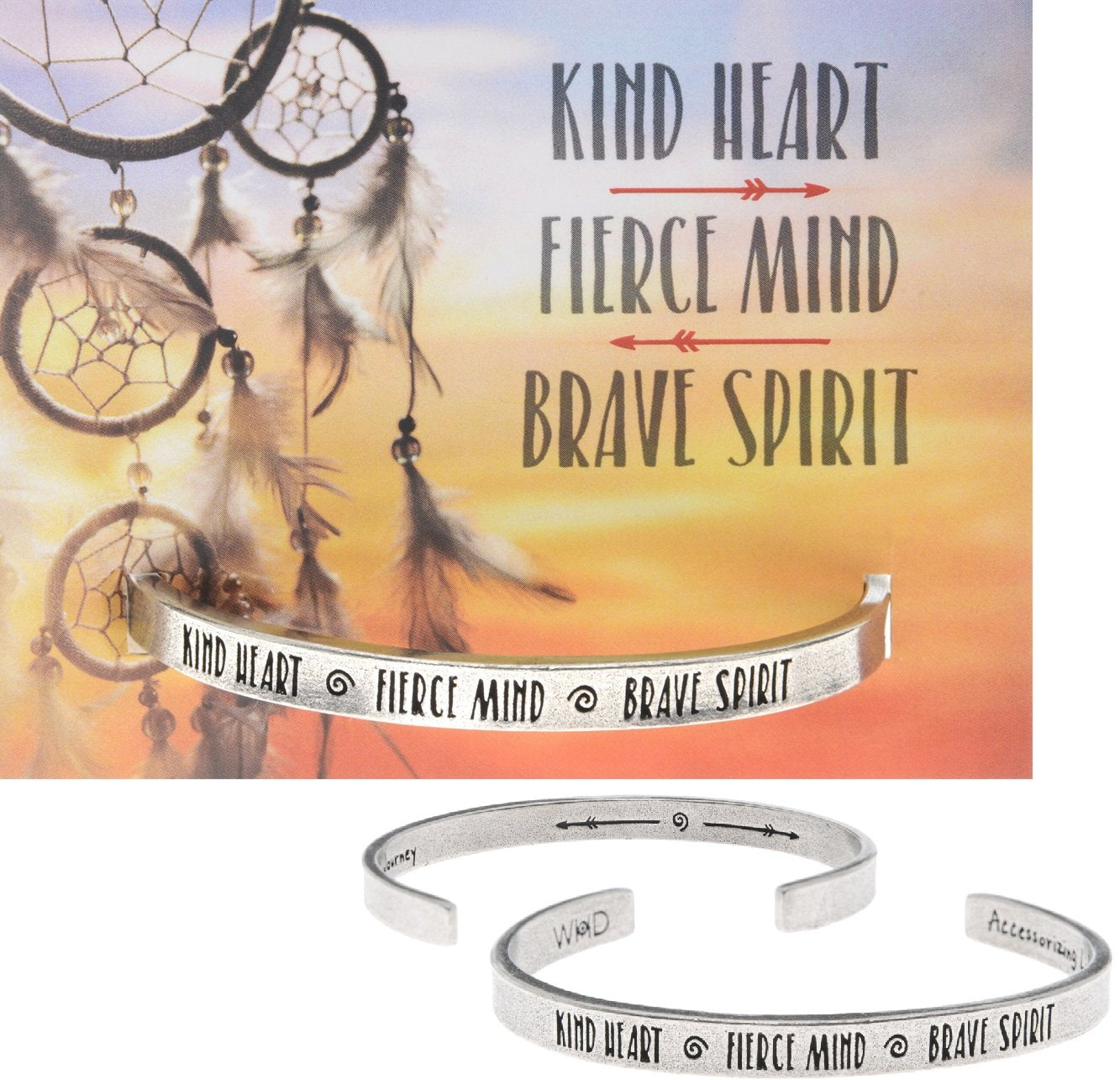 Kind Heart, Fierce Mind, Brave Spirit | Cuff