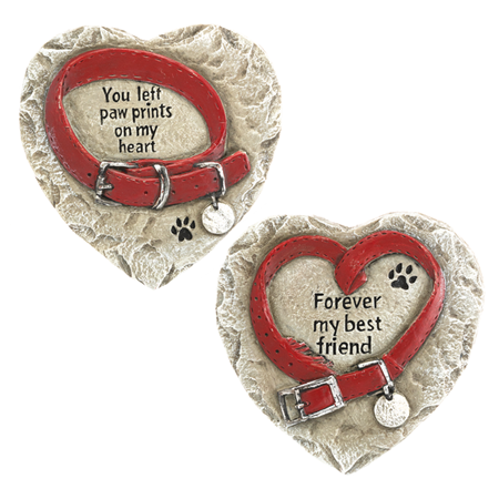 Pet Memorial Heart Stones | 5.5 x 1/2" x 5.5"H.