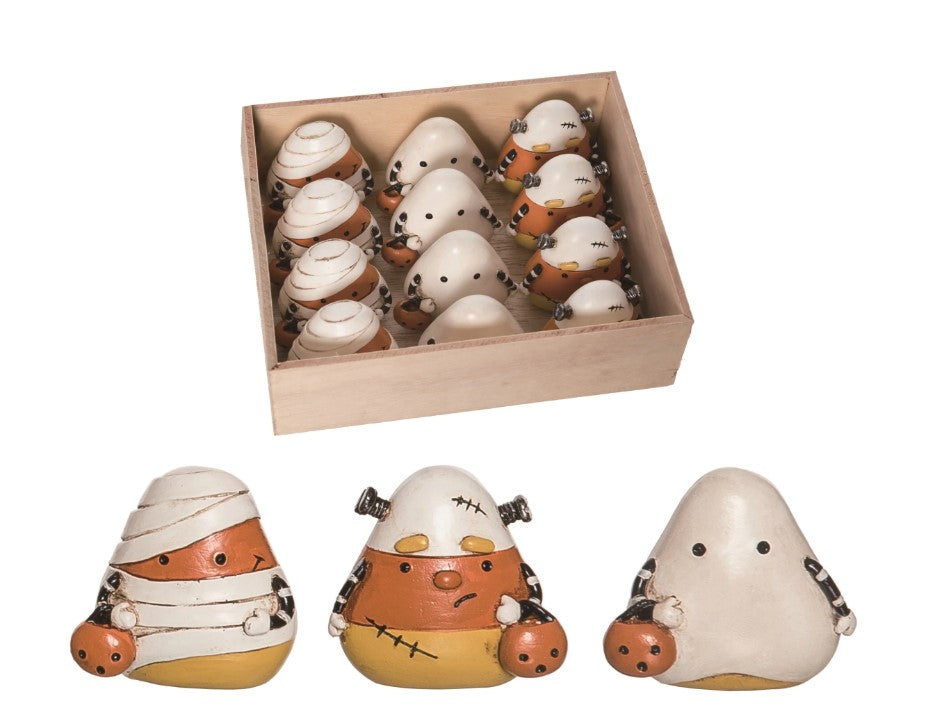 Resin Mini Spooky Candy Corn Figurines | 3 Varieties