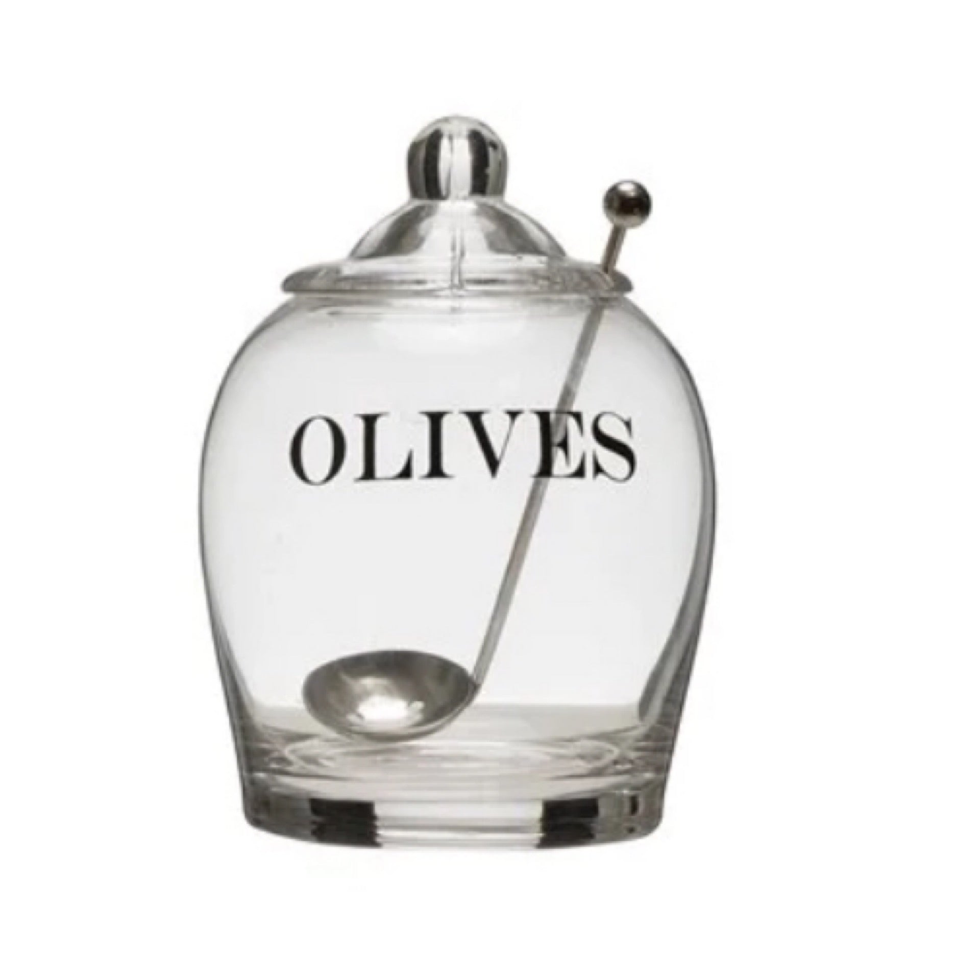 Glass Jar with Slotted Spoon