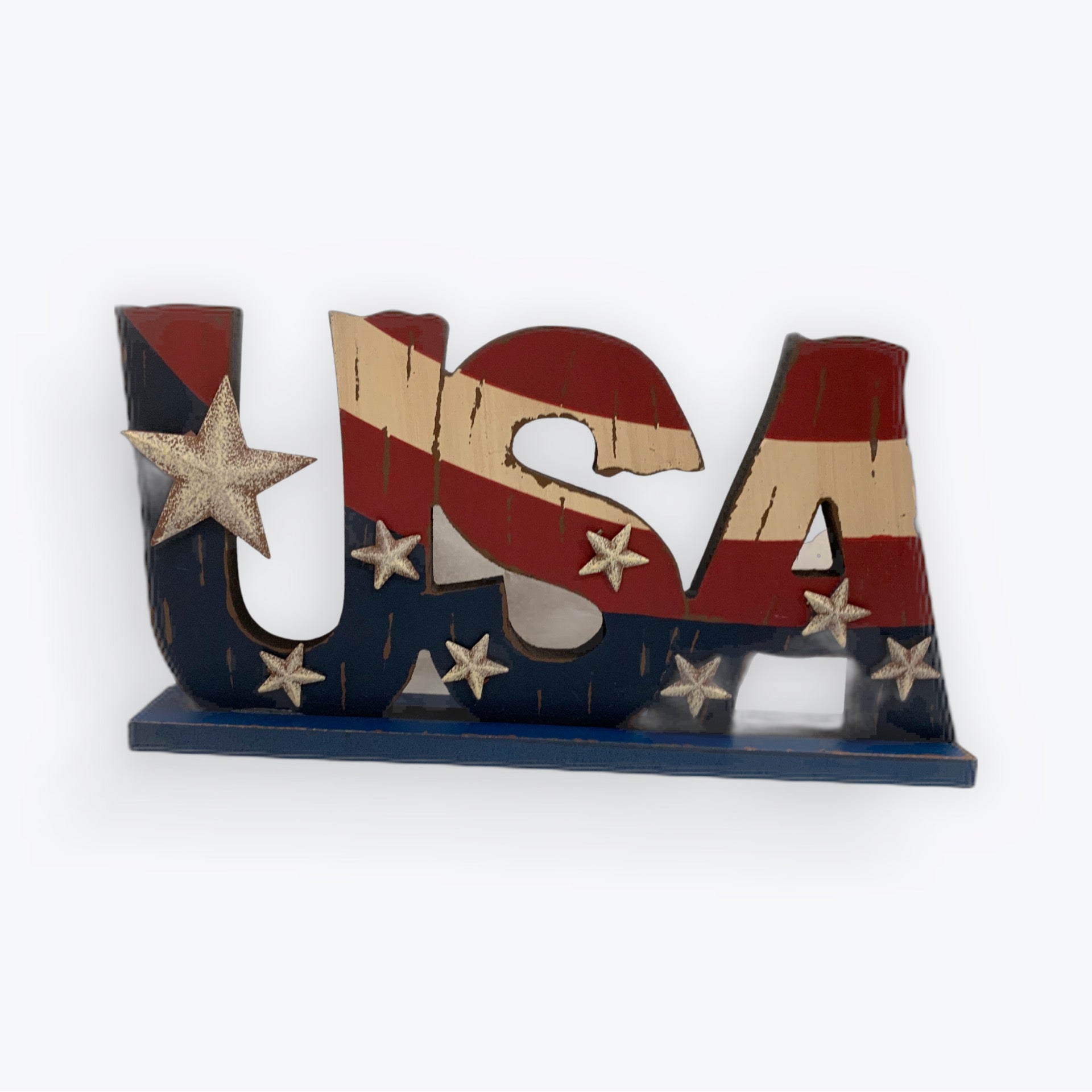 USA cutout on stand