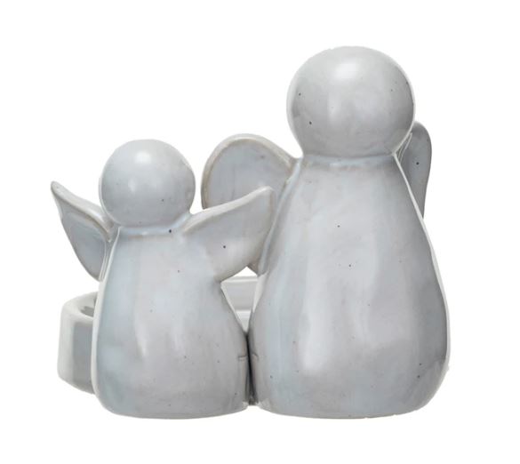 Stoneware Angel Pillar Holder
