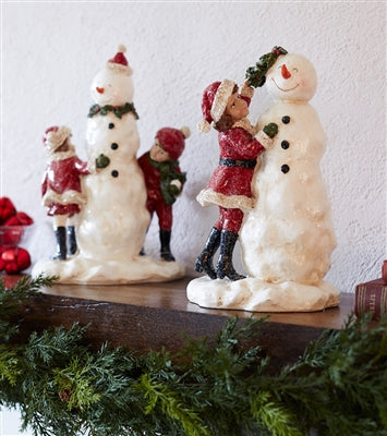 Snowman W/Children Figurine, 2 Styles | 10.5"