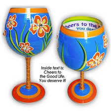 Sunny & 95 "Cheers To The Good Life" Wine Glass, 16oz. | 9"H