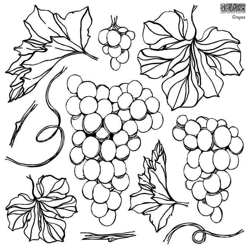 GRAPES IOD DECOR STAMP